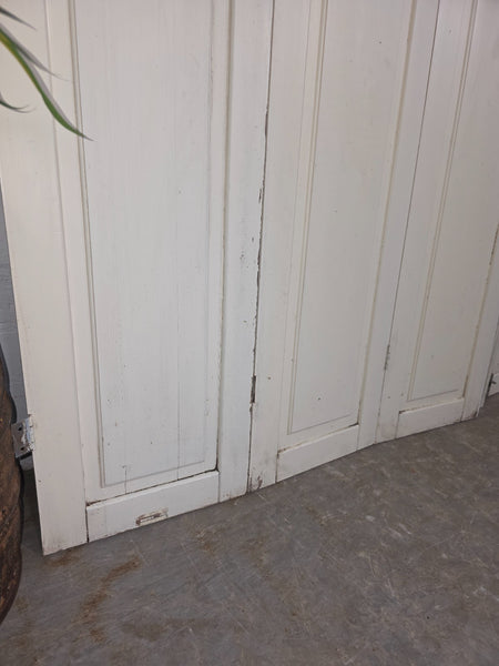 Vintage French Wooden Pine Bi Folding Window Door Shutters Screen Room Divider