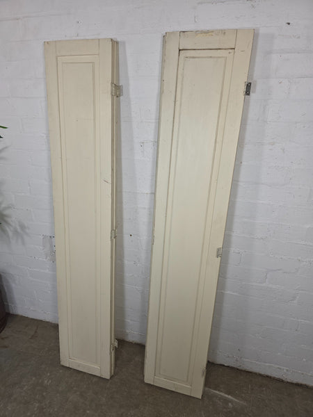 Vintage French Wooden Pine Bi Folding Window Door Shutters Screen Room Divider