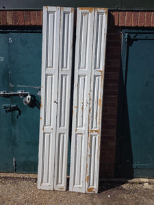 Vintage French Wooden Pine Bi Folding Window Door Shutters Screen Room Divider