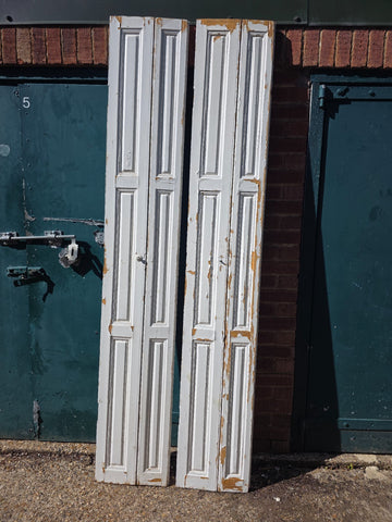 Vintage French Wooden Pine Bi Folding Window Door Shutters Screen Room Divider