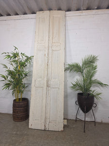 Vintage French Wooden Pine Bi Folding Window Door Shutters Screen Room Divider