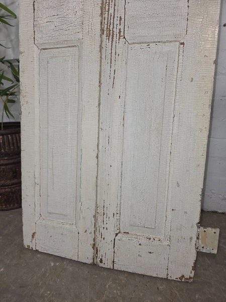 Vintage French Wooden Pine Bi Folding Window Door Shutters Screen Room Divider