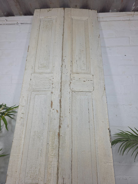 Vintage French Wooden Pine Bi Folding Window Door Shutters Screen Room Divider
