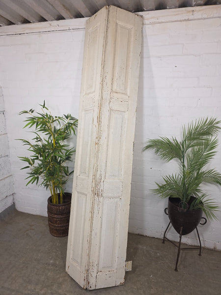 Vintage French Wooden Pine Bi Folding Window Door Shutters Screen Room Divider