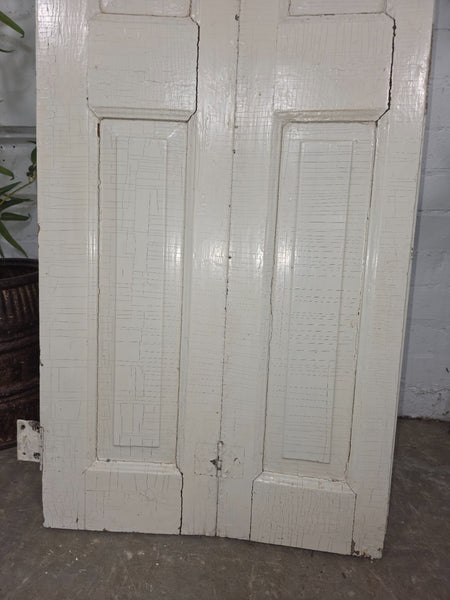 Vintage French Wooden Pine Bi Folding Window Door Shutters Screen Room Divider