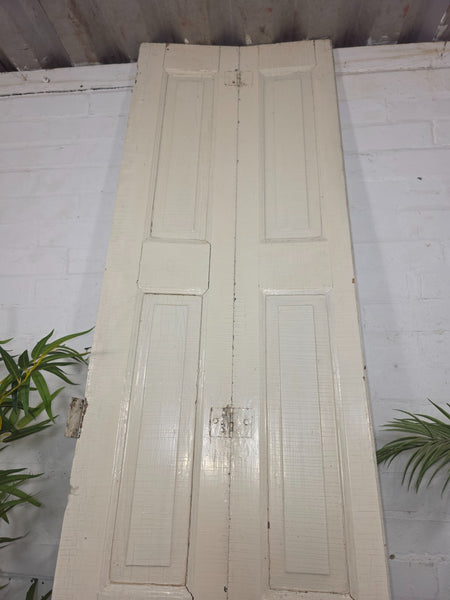 Vintage French Wooden Pine Bi Folding Window Door Shutters Screen Room Divider