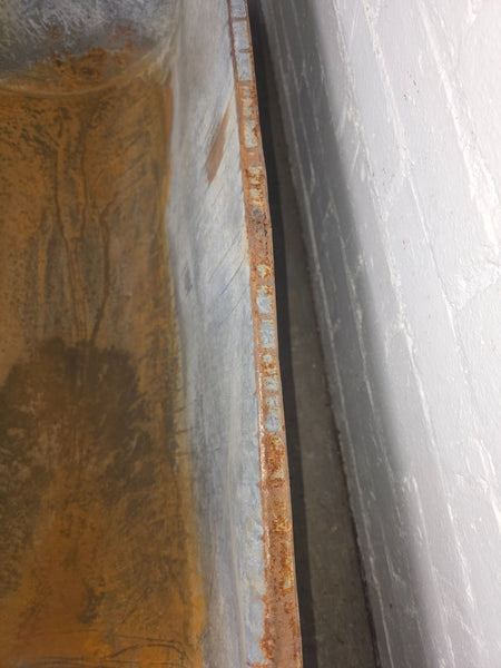 Large Vintage Hungarian Galvanised Tin Bath Tub Trough Garden Pond Herb Planter