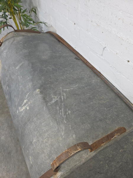 Large Vintage Hungarian Galvanised Tin Bath Tub Trough Garden Pond Herb Planter