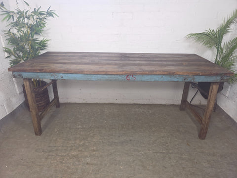 Large Vintage Rustic Indian Solid Wooden Folding Trestle Table Wedding Events