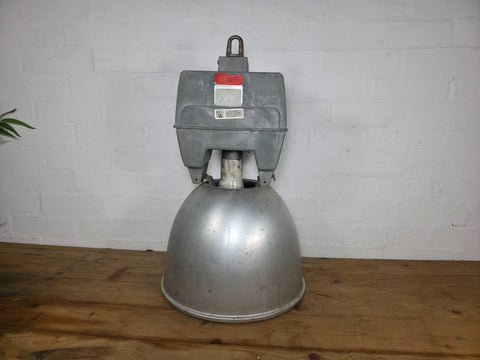 Large Vintage Industrial Holophane Prismpack Glass Ceiling Light Lamp Factory