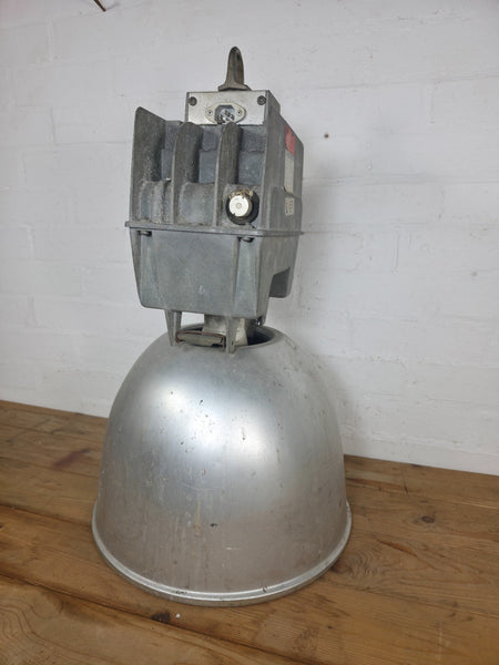 Large Vintage Industrial Holophane Prismpack Glass Ceiling Light Lamp Factory