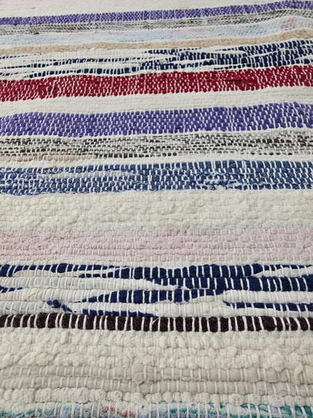 Vintage 1.5m 1950's Swedish Scandinavian Hand Woven Rag Rug Carpet Runner Yoga