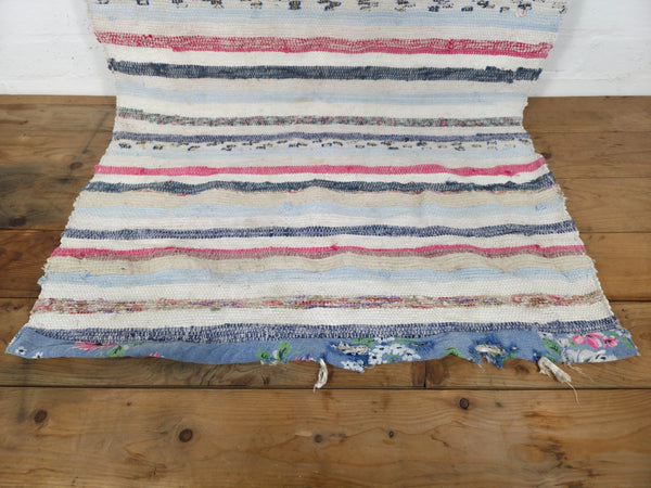 Vintage 2.6m 1950's Swedish Scandinavian Hand Woven Rag Rug Carpet Runner Yoga