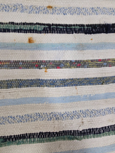 Vintage 2.6m 1950's Swedish Scandinavian Hand Woven Rag Rug Carpet Runner Yoga