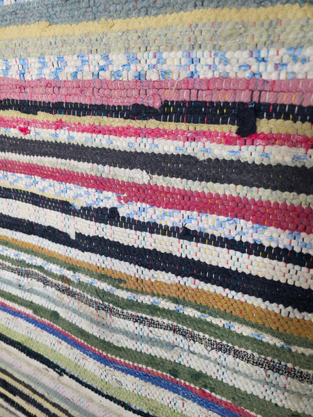 Vintage 4.5m 1950's Swedish Scandinavian Hand Woven Rag Rug Carpet Runner Yoga