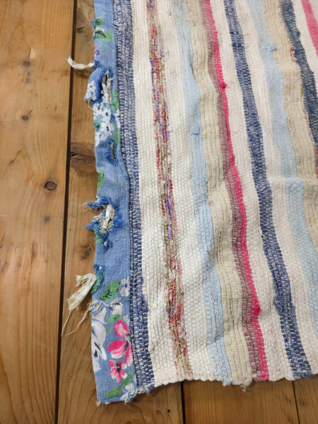 Vintage 2.6m 1950's Swedish Scandinavian Hand Woven Rag Rug Carpet Runner Yoga