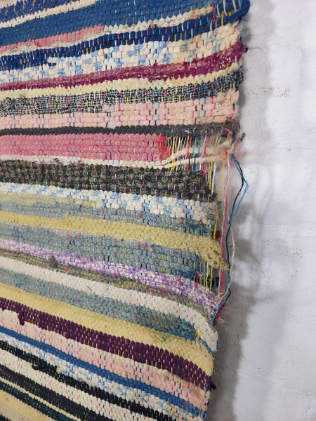 Vintage 4.5m 1950's Swedish Scandinavian Hand Woven Rag Rug Carpet Runner Yoga