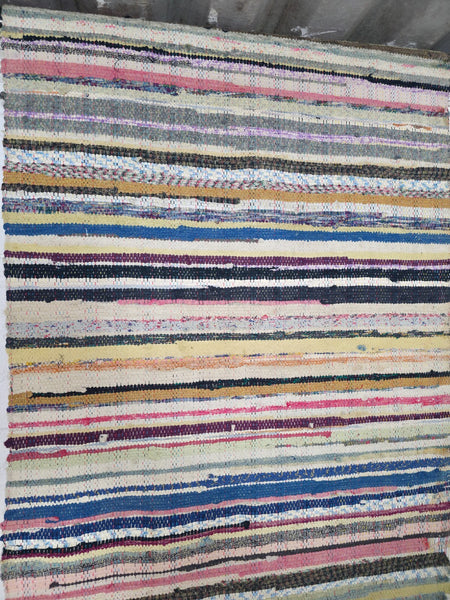 Vintage 4.5m 1950's Swedish Scandinavian Hand Woven Rag Rug Carpet Runner Yoga