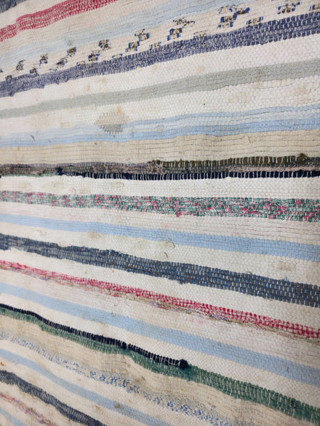 Vintage 2.6m 1950's Swedish Scandinavian Hand Woven Rag Rug Carpet Runner Yoga
