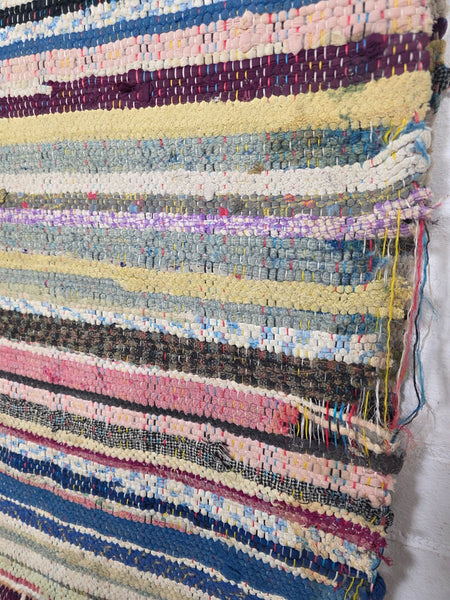 Vintage 4.5m 1950's Swedish Scandinavian Hand Woven Rag Rug Carpet Runner Yoga