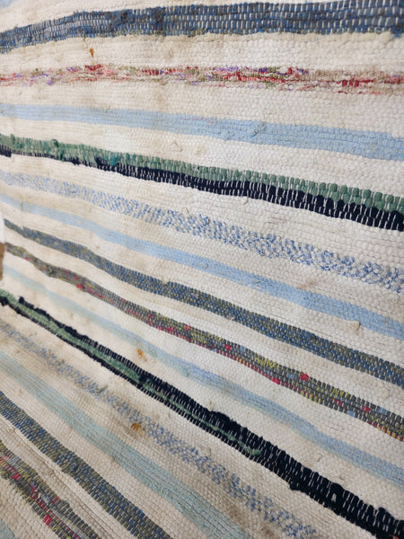 Vintage 2.6m 1950's Swedish Scandinavian Hand Woven Rag Rug Carpet Runner Yoga