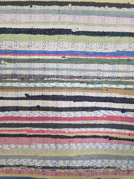 Vintage 4.5m 1950's Swedish Scandinavian Hand Woven Rag Rug Carpet Runner Yoga