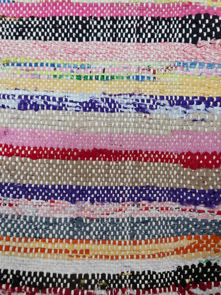 Vintage 7.9m 1950's Swedish Scandinavian Hand Woven Rag Rug Carpet Runner Yoga