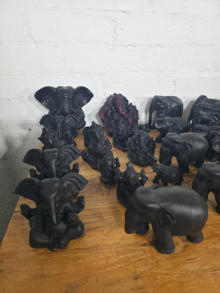 Job lot  74 Pieces Indian Hand Made Marble Resin Ornaments Statues Elephants