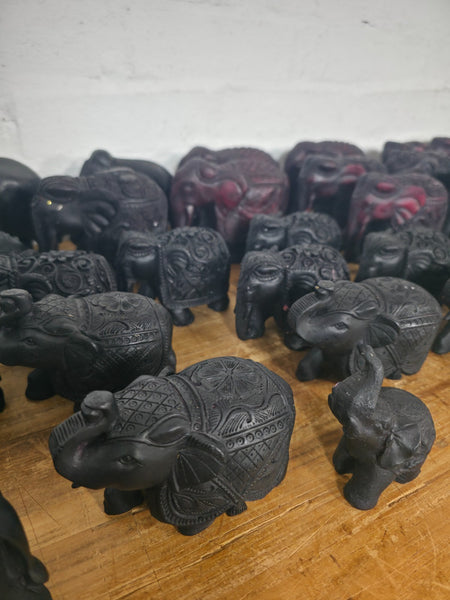 Job lot  74 Pieces Indian Hand Made Marble Resin Ornaments Statues Elephants
