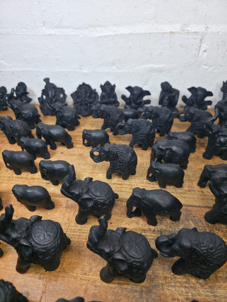 Job lot  189 Pieces Indian Hand Made Marble Resin Ornaments Statues Elephants