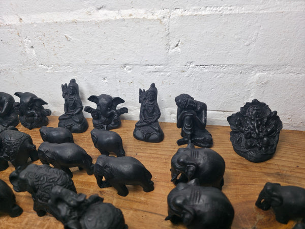 Job lot  189 Pieces Indian Hand Made Marble Resin Ornaments Statues Elephants