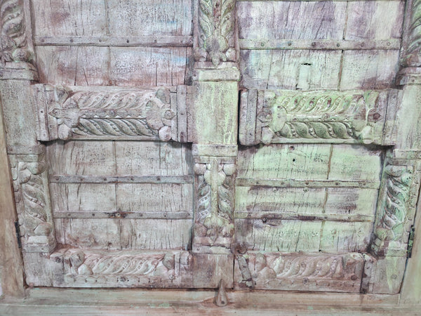 Large Vintage Indian Solid Wooden Armoire Wardrobe Kitchen Linen Cupboard