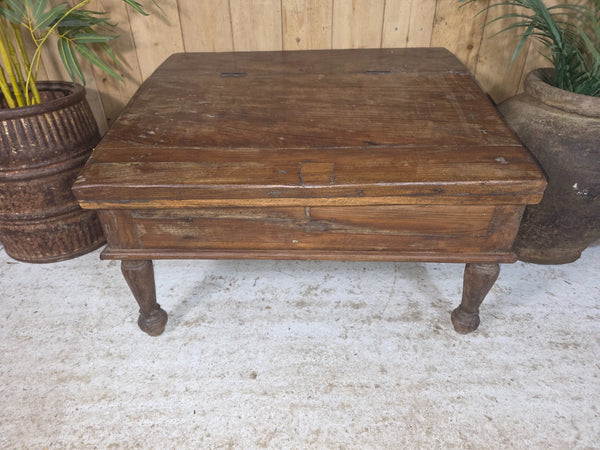 Vintage Antique Indian Colonial Solid Wooden Writing Box Desk