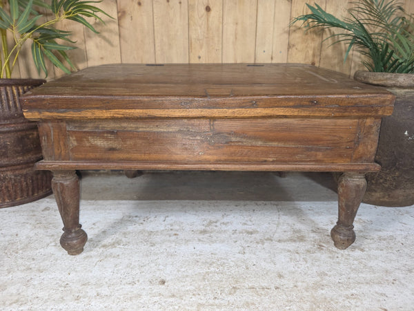 Vintage Antique Indian Colonial Solid Wooden Writing Box Desk
