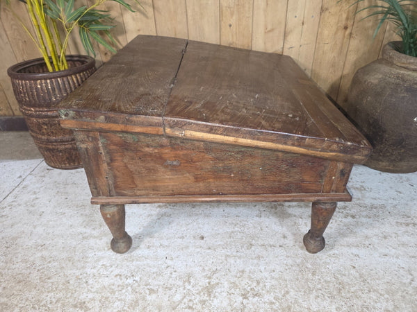 Vintage Antique Indian Colonial Solid Wooden Writing Box Desk