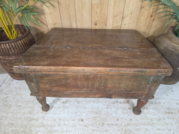 Vintage Antique Indian Colonial Solid Wooden Writing Box Desk