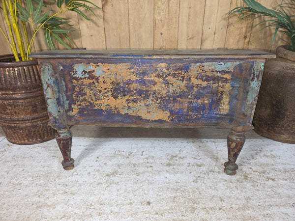 Vintage Antique Indian Colonial Solid Wooden Writing Box Desk