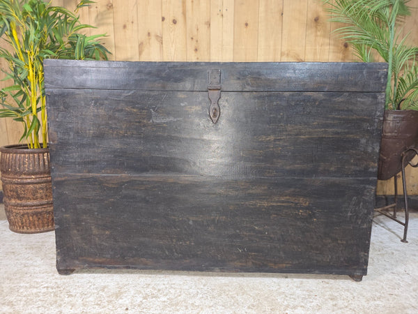 XL Vintage Reclaimed Rustic Indian Solid Wooden Blanket Box Chest Trunk Ottoman