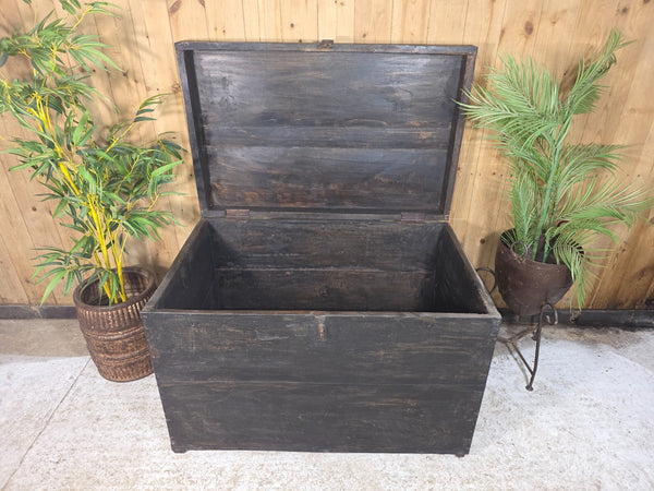 XL Vintage Reclaimed Rustic Indian Solid Wooden Blanket Box Chest Trunk Ottoman