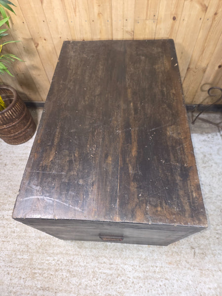 XL Vintage Reclaimed Rustic Indian Solid Wooden Blanket Box Chest Trunk Ottoman