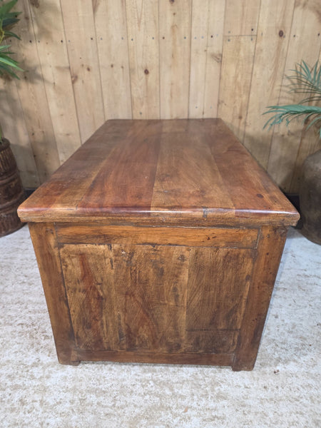 Antique Indian Solid Wooden Merchants Engineers Workman's Drawers Coffee Table