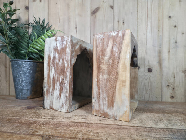 Vintage Rustic Reclaimed Indian Wooden Arched Temple Shelf Wall Display Shelves