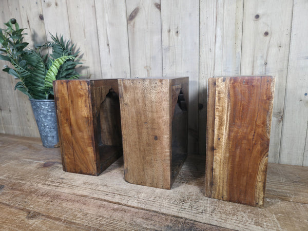 Vintage Rustic Reclaimed Indian Wooden Arched Temple Shelf Wall Display Shelves