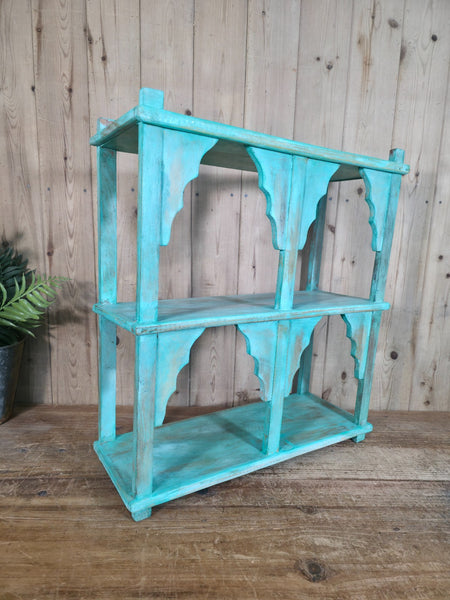 Vintage Reclaimed Indian Solid Wooded Arched Temple Wall Display Shelf Shelves