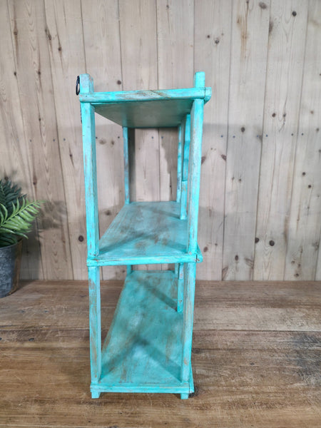 Vintage Reclaimed Indian Solid Wooded Arched Temple Wall Display Shelf Shelves