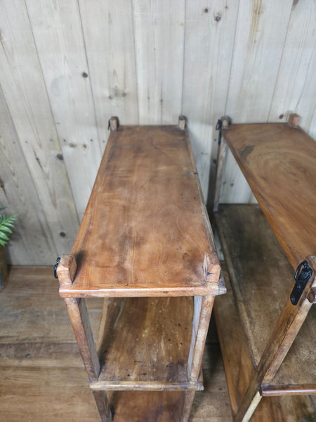 Vintage Reclaimed Indian Solid Wooded Arched Temple Wall Display Shelf Shelves