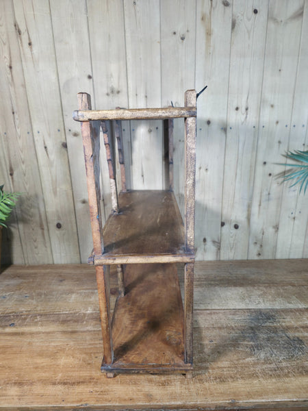 Vintage Reclaimed Indian Solid Wooded Arched Temple Wall Display Shelf Shelves