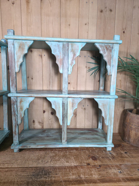 Vintage Reclaimed Indian Solid Wooded Arched Temple Wall Display Shelf Shelves