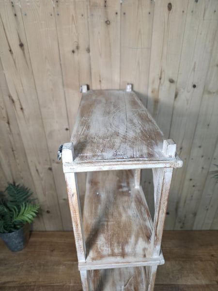 Vintage Reclaimed Indian Solid Wooded Arched Temple Wall Display Shelf Shelves