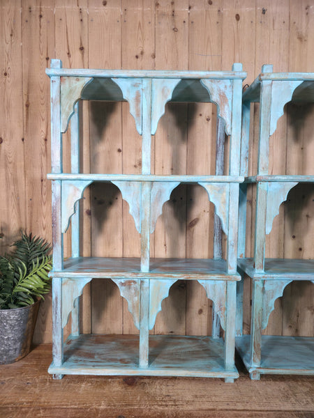 Vintage Reclaimed Indian Solid Wooded Arched Temple Wall Display Shelf Shelves